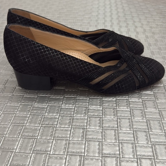 VALLEVERDE suede metallic silver low heels size 37 1/2 (6) - Picture 3 of 11